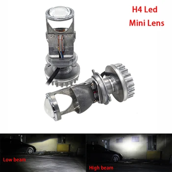 

H4 Led Headlight Bulbs with Mini Projector Lens High Low Beam 25W 4000Lm Fanless Led Headlight Conversion Kit for Car Auto Motor
