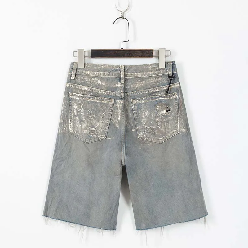 Pantalones Verano Casual Denim Arrancó Moda Cortos Agujero Lentejuelas Bordado Con En Caliente Mujer Estampado De Vaqueros Para wPqR5wZ