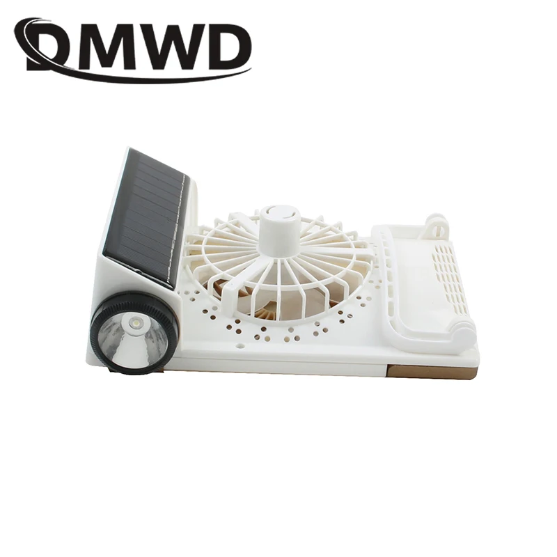 DMWD мини Портативный Кемпинг солнечной энергии светодиодный свет воздушные вентиляторы Перезаряжаемые Электрический вентилятор охлаждения аварийного Открытый фонарик холодный