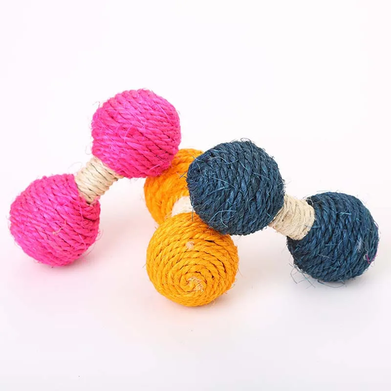 

Kitten Dumbbell Cat Toys Balls Scratch Teaser Sisal Hemp Durable Interactive Training Pet Supplies Cat Jenga Game Mimi Toys
