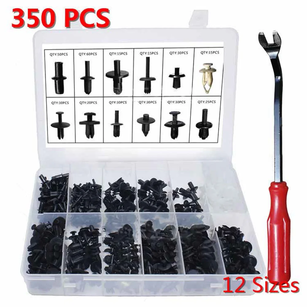 350Pcs/set Universal Auto Body Trim Moulding Clips Plastic Push