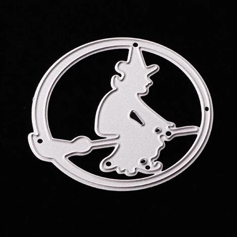 

Halloween Ride Broom Moon Witch Metal Die Cutting Dies Scrapbooking Embossing Folder Suit For Diy Dies Cut Making 2017