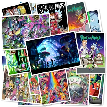 

Rick and Morty 20/pcs PVC Series Stickers Travel Suitcase Wall Pencil Box Bike Phone Sliding Plate Graffiti Styling