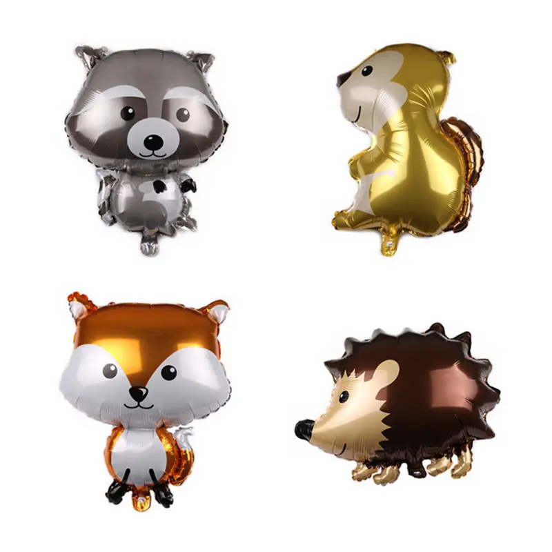 

HDBFH New animal raccoon fox hedgehog aluminum balloon cartoon animal aluminum foil balloon wholesale party decoration