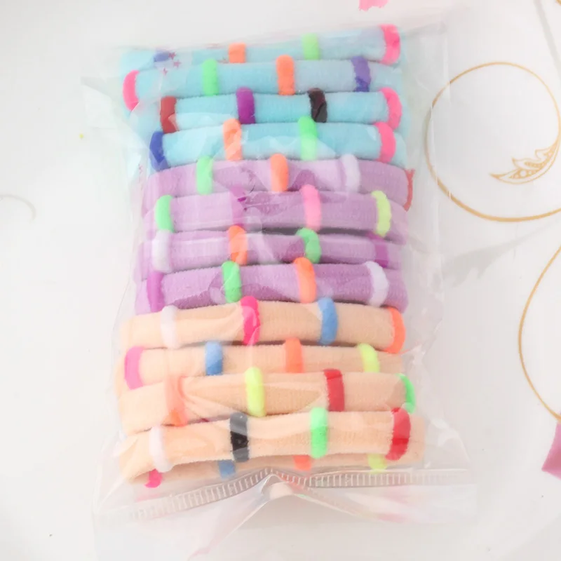 

M MISM 1pack=12pcs Candy Colored High Quality Hair Holders Elastics Hair Tie Hair Band Gum Circle Ponytail Headwear Scrunchy