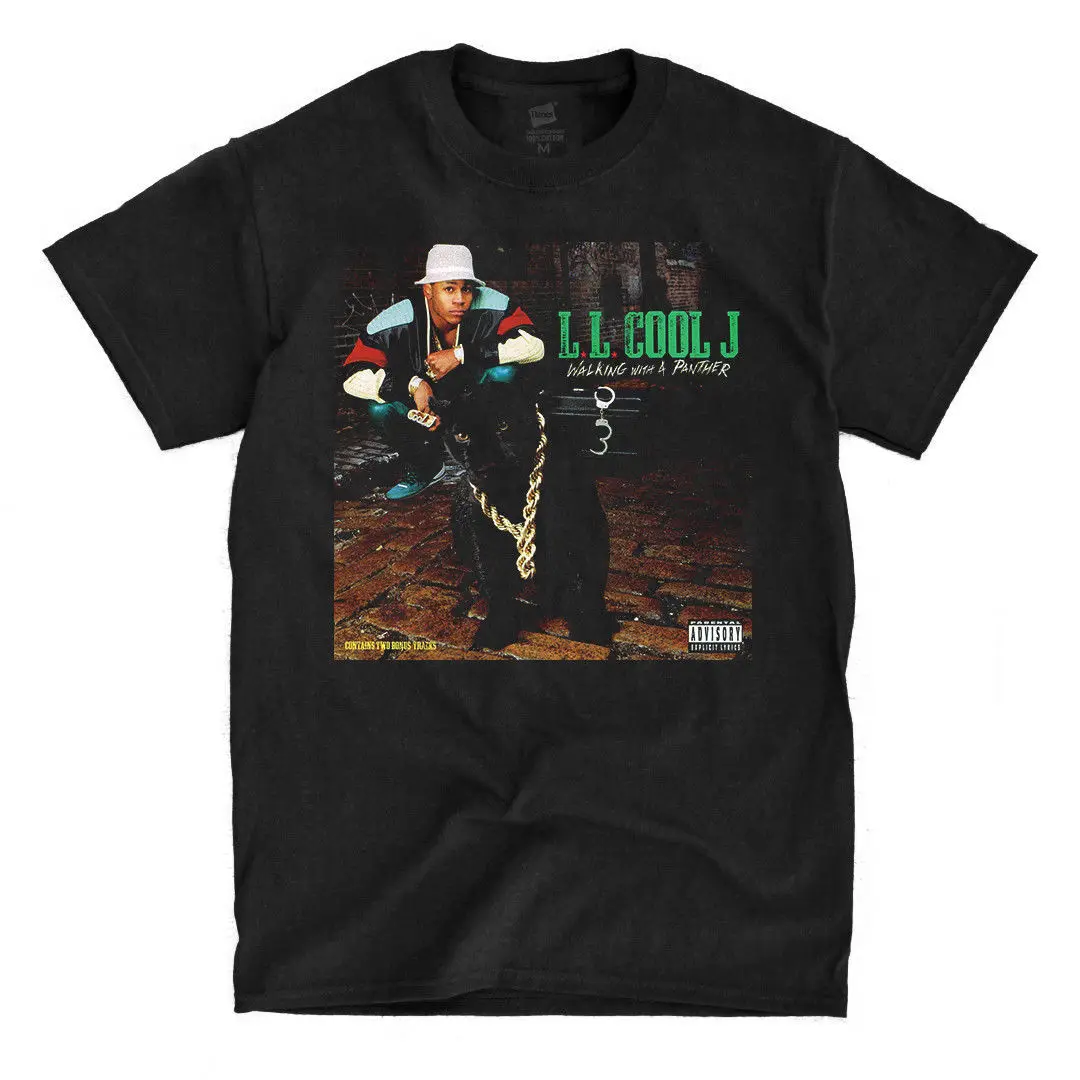 

LL Cool J - Walking with A Panther - Black T-Shirt Men Tops Tees 2018 Summer Fashion New Men T Shirt Cheap Sale 100 % Cotton