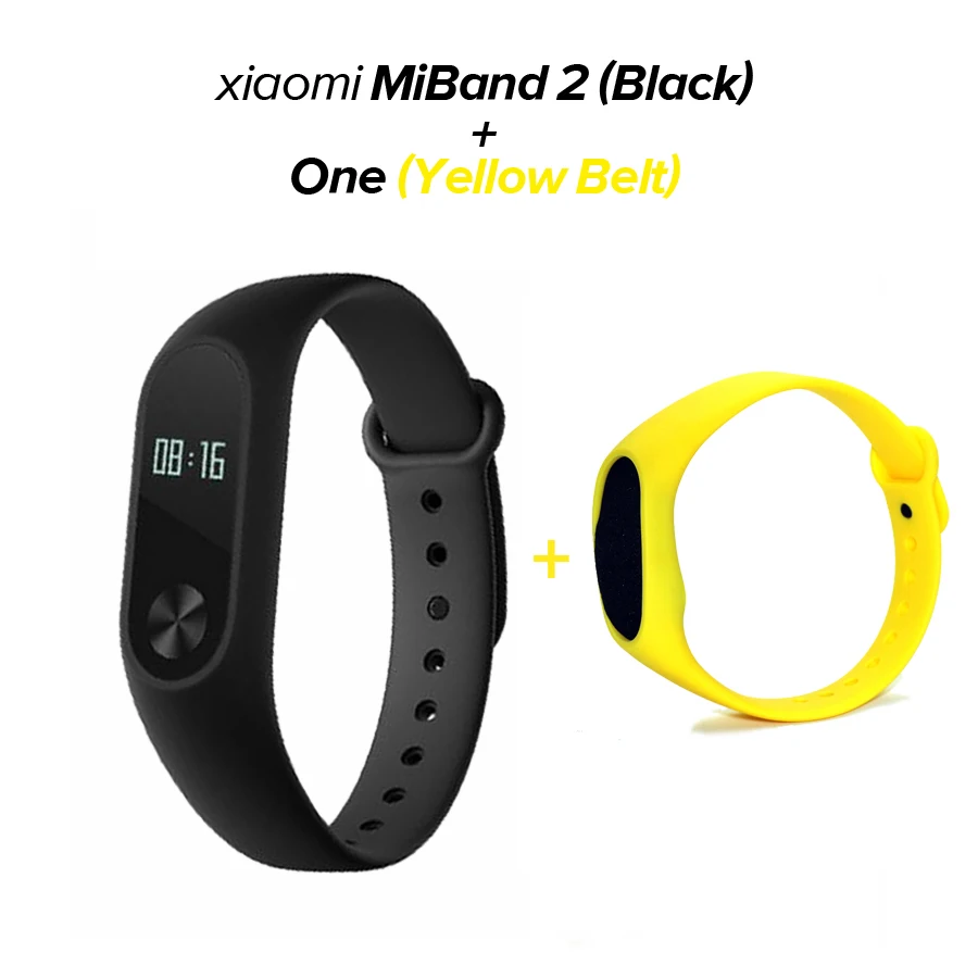 Xiaomi mi Band 2 mi band 2 фитнес-трекер монитор сердечного ритма OLED дисплей тачпад Bluetooth 4,0 для Android IOS - Цвет: Black N Yellow