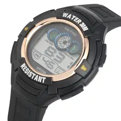 Студенческие светодиодные электронные часы кварцевые 12/24 часов дисплей цифровые силиконовые наручные часы для мальчиков