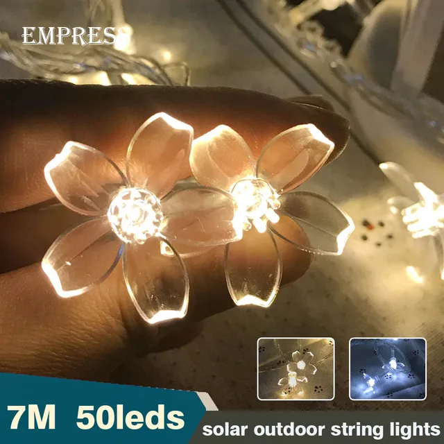 7m 50 Leds Ful Solar Led Light String Waterproof Outdoor Flower 7m 50 Leds Ful Solar Led Light String Waterproof Outdoor Flower Chain Garland Fairy Lights