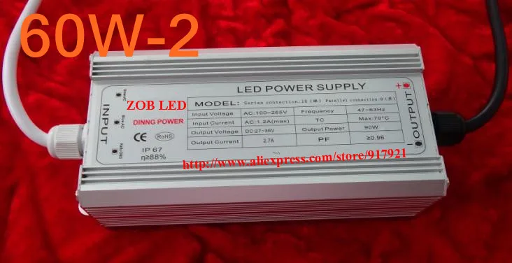 

60w led driver DC54V,1.2A,high power led driver for flood light / street light,constant current drive power supply,IP65