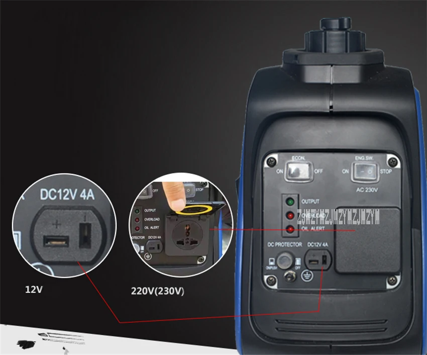 Gerador a Gasolina Acampamento ao ar Inversor Digital Portátil Pequeno Home Emergência Livre 800w 220v 4500r - Min Xyg950i XYG950I Inversor Digital Gerador A Gasolina Gerador