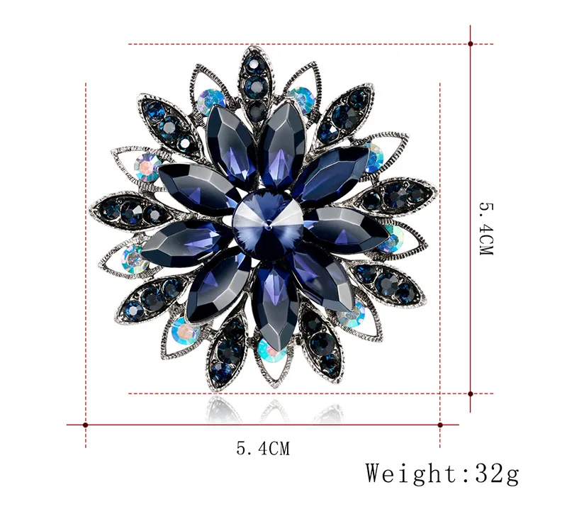 Элегантный красочный и синий красивый ромашка с кристаллами Стразы Броши для женщин брошь Заколки ювелирные аксессуары 5,4 см