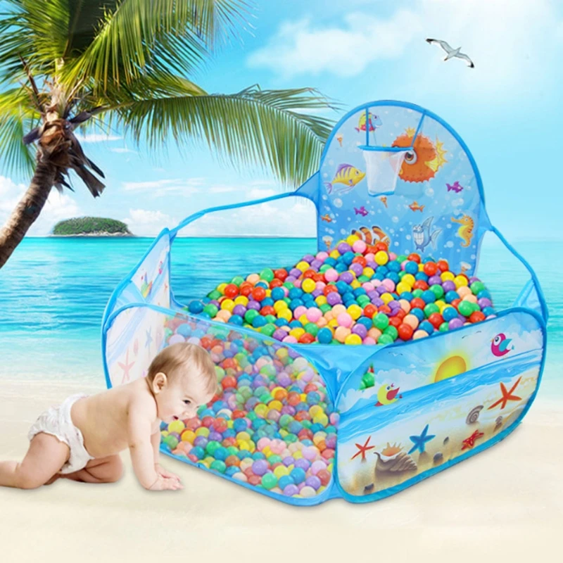 

Children Outdoor Sports Educational Toy With Baske Cartoon Tent Ocean Series Game Ball Pits Portable Pool Foldable For Baby