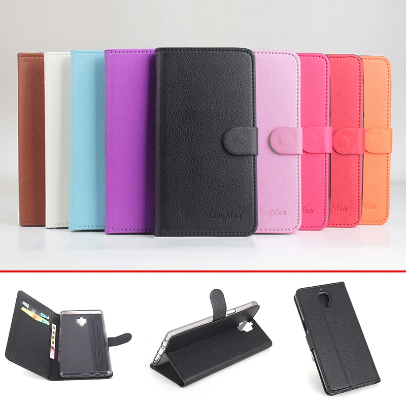 

Lingmao For Oneplus 3 3T Phone Case Folio Flip Pure Color Lichee Pattern PU Leather Wallet Case Cover Cash/Card Slots