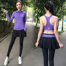 Breathable Yoga set Women’s tracksuits 3 in 1 Sportswear for women Fitness Hoodies Sports bra Elastic Waist Leggings Sport suit
