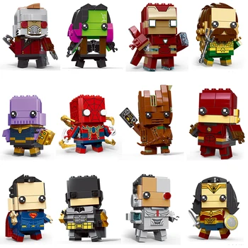 

Brickheadz Figures Building Blocks Toys Marvel Avengers 3 Super Hero Heads Iron Man Spider Man Bricks Toy for children Kids Gift