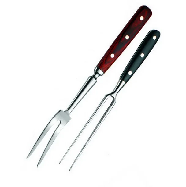 2 St/ück//Set Teppanyaki Long Meat Gabel Edelstahl Steak Barbecue Big Metal Gabel Barbecue Tools