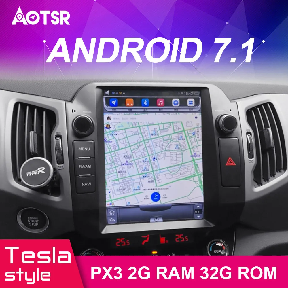 Автомобильный DVD плеер с GPS навигацией Android 7 1 для KIA Sportage 2016 + в стиле Тесла