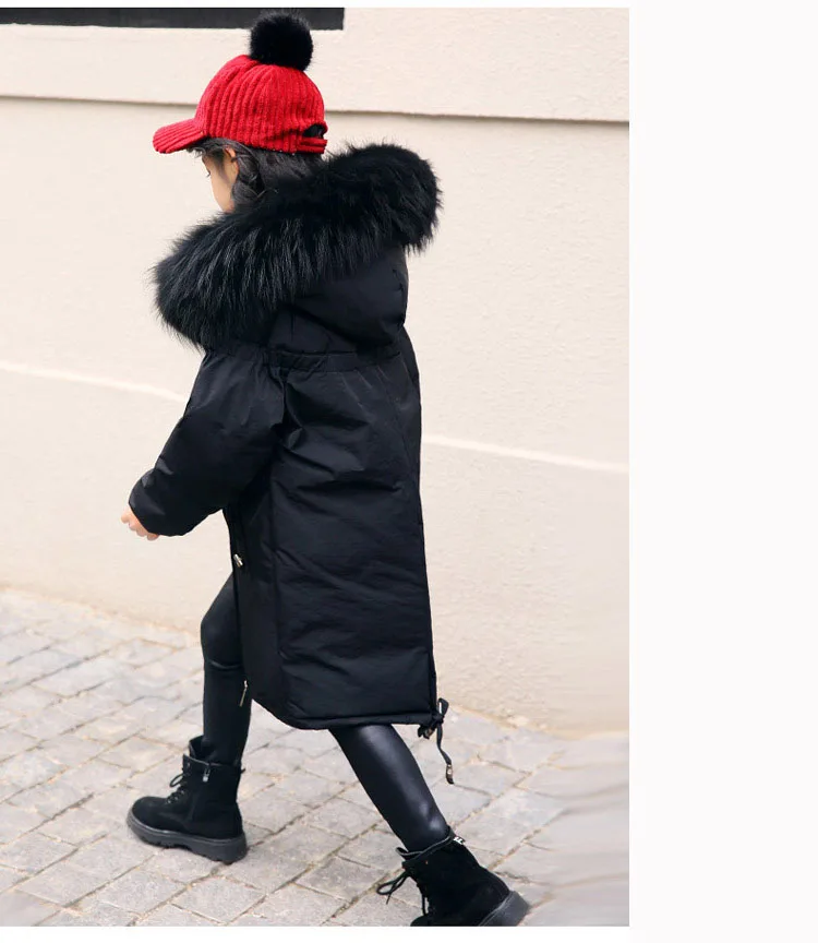 big winter jackets girls black green brown down children coats and jackets fur hooded long warm thick duck down kids outerwear 4 5 6 7 8 9 10 11 12 13 14 15 16 17 years little big girls winter jackets children girl winter coats  (5)