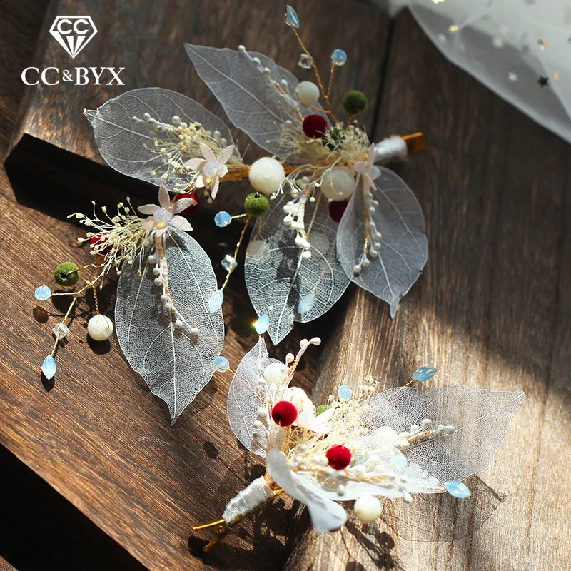 

CC Wedding Jewelry Hairgrips Hairpins Forest Style Engagement Accessories For Bride Bridesmaids Party Beach Yarn Leaf Gift XY351