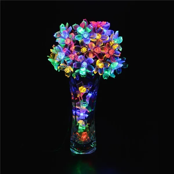 Guxen 7 м 50 светодиодов наружный водонепроницаемый Сказочный светодиодный светильник на солнечной батарее с цветком для свадебной вечеринки, Рождественского украшения сада