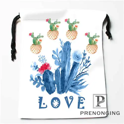 Custom Cartoon Cactus Drawstring Bags Printing Fashion Travel Storage Mini Pouch Swim Hiking Toy Bag Size