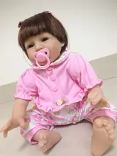 Happy Smile 22” Simulation Realistic Reborn Babies With Soft Chemical Fiber Hair Blue/Brown Eyes Boneca Reborn Barato Hot Gifts