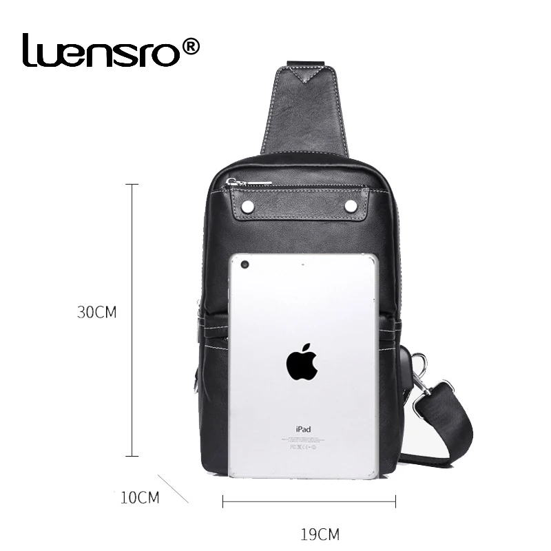 Дизайнер, натуральная кожа, Мужская нагрудная сумка, USB, через плечо, мужские сумки-мессенджеры, зарядное устройство для телефона, сумки через плечо, модная мужская сумка