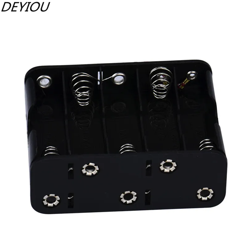 

DEYIOU New 1Pcs 10 AA 2A Battery 15V Clip Holder Box Case Storage with Wire Leads Black H0TB