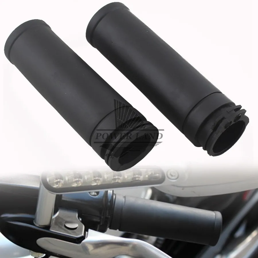 Black Rubber Handlebar Hand Grips 1" 25mm Fits For Harley Iron 883