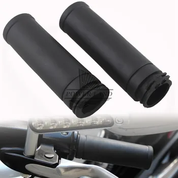 

Black Rubber Handlebar Hand Grips 1" 25mm Fits For Harley Iron 883 XL1200 Softail FatBoy Bobber Cruiser Chopper