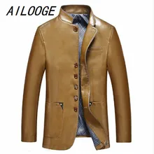 Мужские кожаные куртки, весенние и осенние приталенные Куртки из искусственной кожи, повседневные теплые пальто с воротником-стойкой, мужские Куртки из искусственной кожи, большие размеры