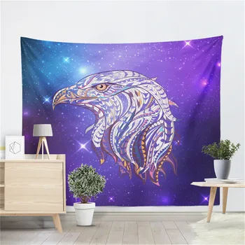 

Animal Eagle and Cat Print Tapestry Hippie 100% Polyester White Purple Wall Hanging Galaxy Blanket Soft Fitness Yoga Mat D20