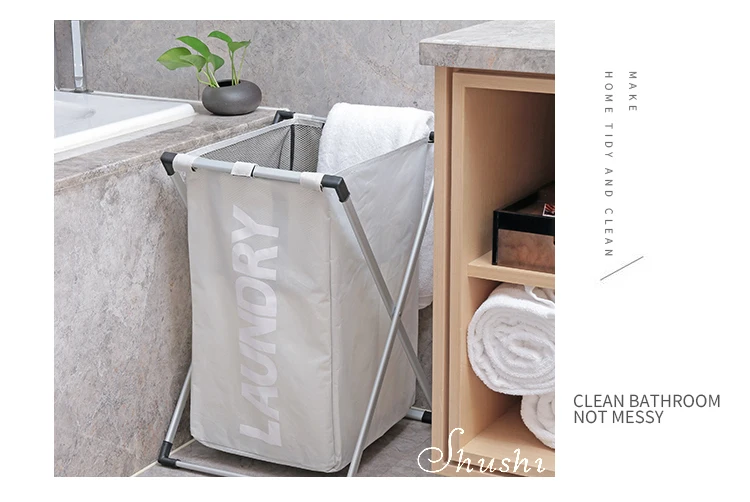 SHUSHI X frame складная корзина для белья Оксфорд Водонепроницаемая грязная одежда для ванной комнаты корзина складная вместительная корзина для белья