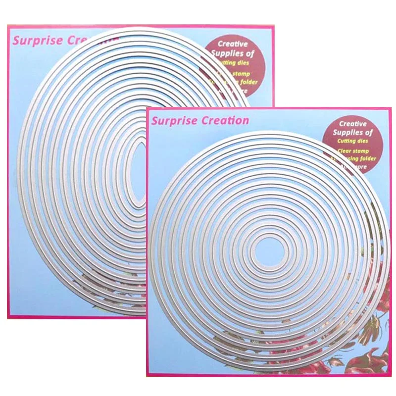 

2-Set Large Cutting dies Circle & Oval Cardmaking & Scrapbooking DIY Craft stencil