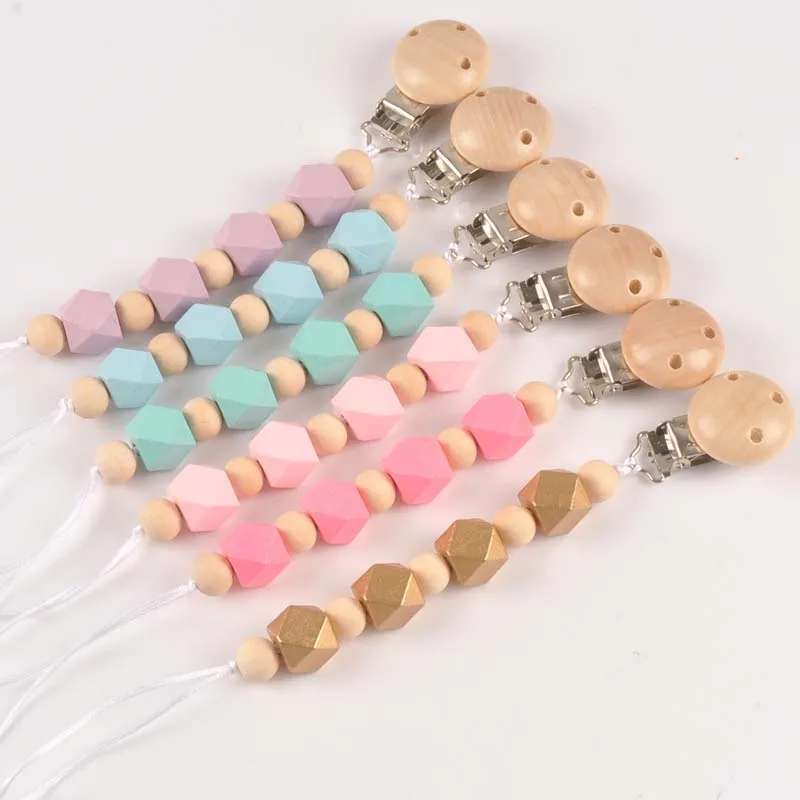 

1pcs 6 colour Let's Make Baby Teething Pendant Bracelet Montessori Toys Set Dummy Pacifier Clips MT2110