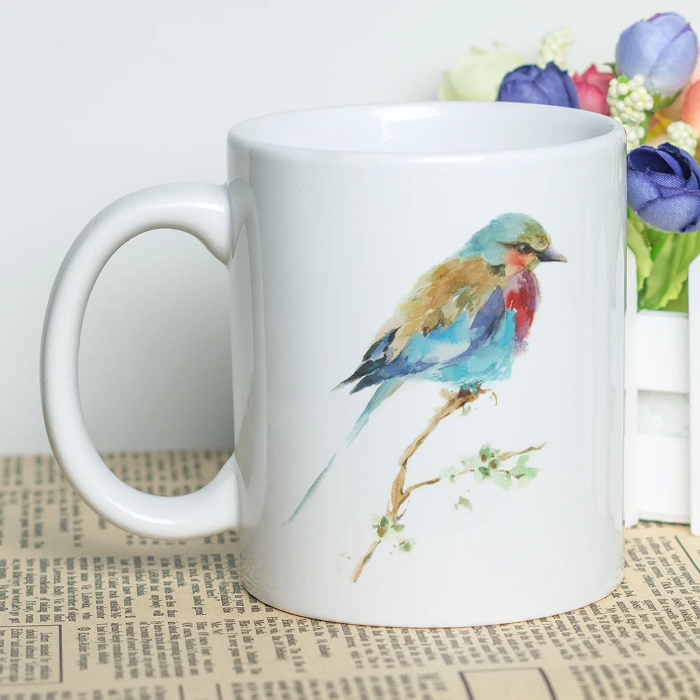 11 унций керамическая чашка с изображением птиц для кофе, чая, молока, пива кружка с фантастической печатью птицы тематические декоративные кофейные кружки для любителей птиц