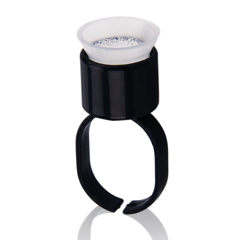 

100 Black Ink Rings with Sponge cups Cup Holder Tattoo Accessories Supplies For Eyebrow Eyeliner Lips Permanent Make Up tattoo