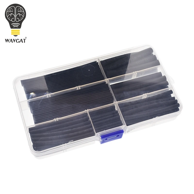 WAVGAT термоусадочная трубка 2 мм 3 4 5 6 8 10 трубки Sleeving трубки обмотка для проводов, кабелей комплект