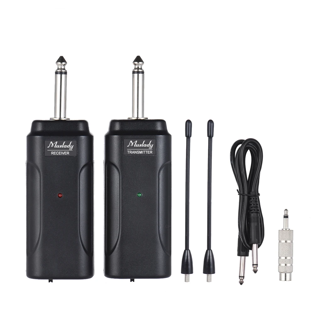 

Muslady UHF Portable Wireless Audio System Transmitter + Receiver 60M Effective Range for Electric Guitar Bass Electric Violin