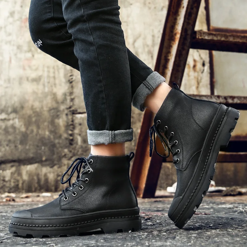 De Single 2018 En Au Aider Martin Chaud À Haute Neige Hiver Bottes Garder black Noir Velvet Black Coton Velours Mettre Boots Hommes Chaussures FFvqrEw1x