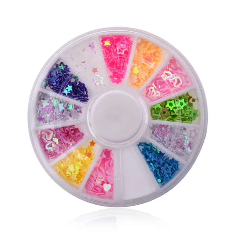 1 коробка любовь 12 цветов 3 мм стразы для дизайна ногтей колеса DIY Декоративные наклейки для ногтей 3D инструменты для маникюра - Цвет: 054