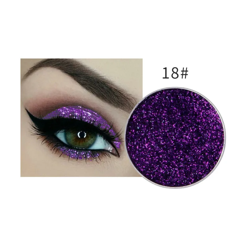 NICEFACE 1Pc Single Color Long-lasting Diamond Eyes Shadow Eye Glitter Shimmer Makeup Powder Monochrome Glitters 24colors TSLM1 - Цвет: 18