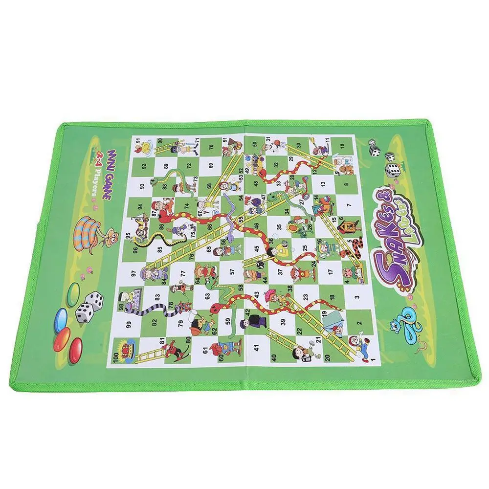 

New Design Family Game International Chess Set Board Game Children Folding Snake Chess Toys Snakes Ladders Puzzle Game Training