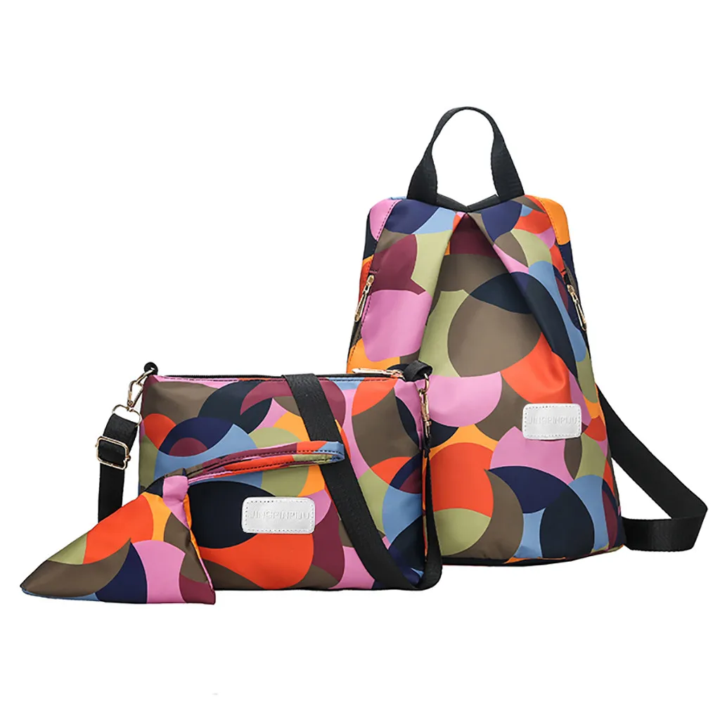 

Women Fashion Great Present Versatile Color Matching Wild Leisure Elegant Design Travel Student Backpack Three-piece set Apr 23