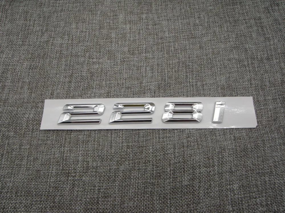 

Shiny Silver ABS Number Letters Word Car Trunk Badge Emblem Letter Decal Sticker for BMW 2 Series 228i