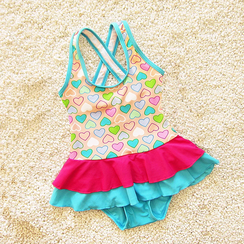 

2019 Brand New Newborn Toddler Infant Kids Baby Girl Swimwear Love Heart Bathing Suit One Piece Toddler Girls Baby Swimwear