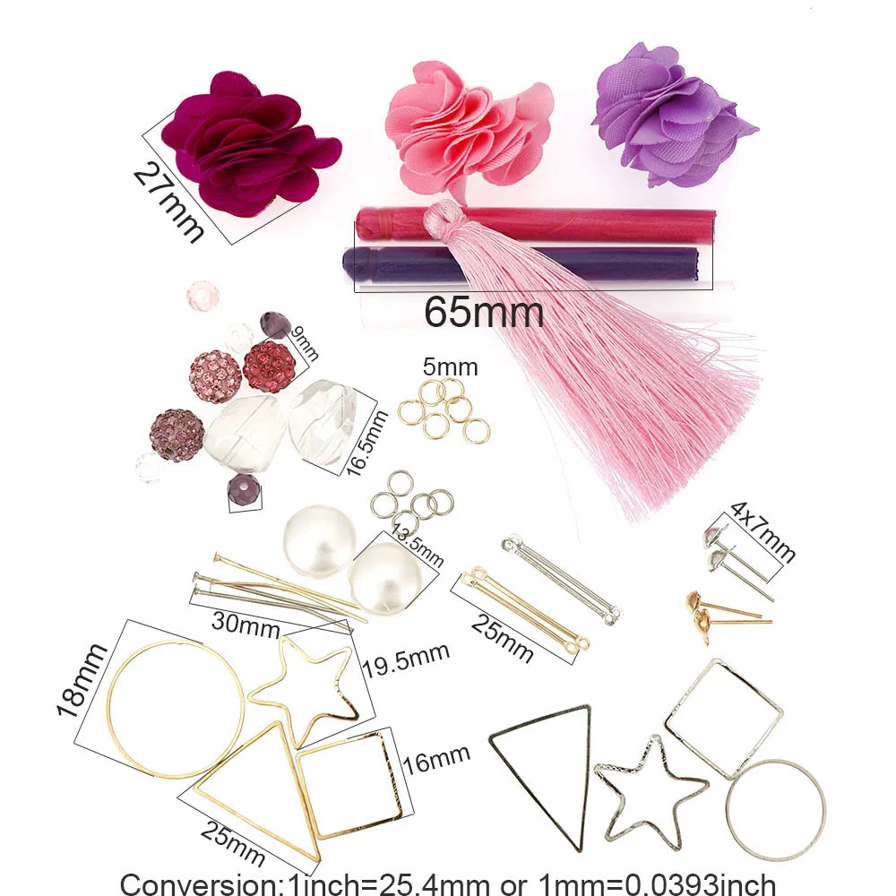 1 коробка золото KC T Pin Розовый цвет хлопок шелковая кисточка набор с отверстием кисти для серьги Шарм Кулон Сатиновые кисточки для женщин DIY ювелирные изделия