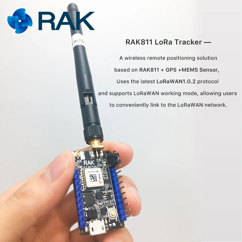 RAK811 LoRa трекер доска Беспроводной удаленного позиционирования MAX 7Q gps модуль MEMS
