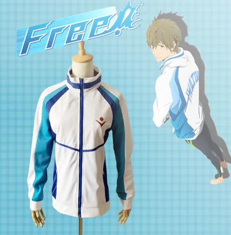 

Haruka Nanase Cosplay Costume Jacket Unisex Hoodie High School Sprot Wear Anime Free! Iwatobi Swim Club
